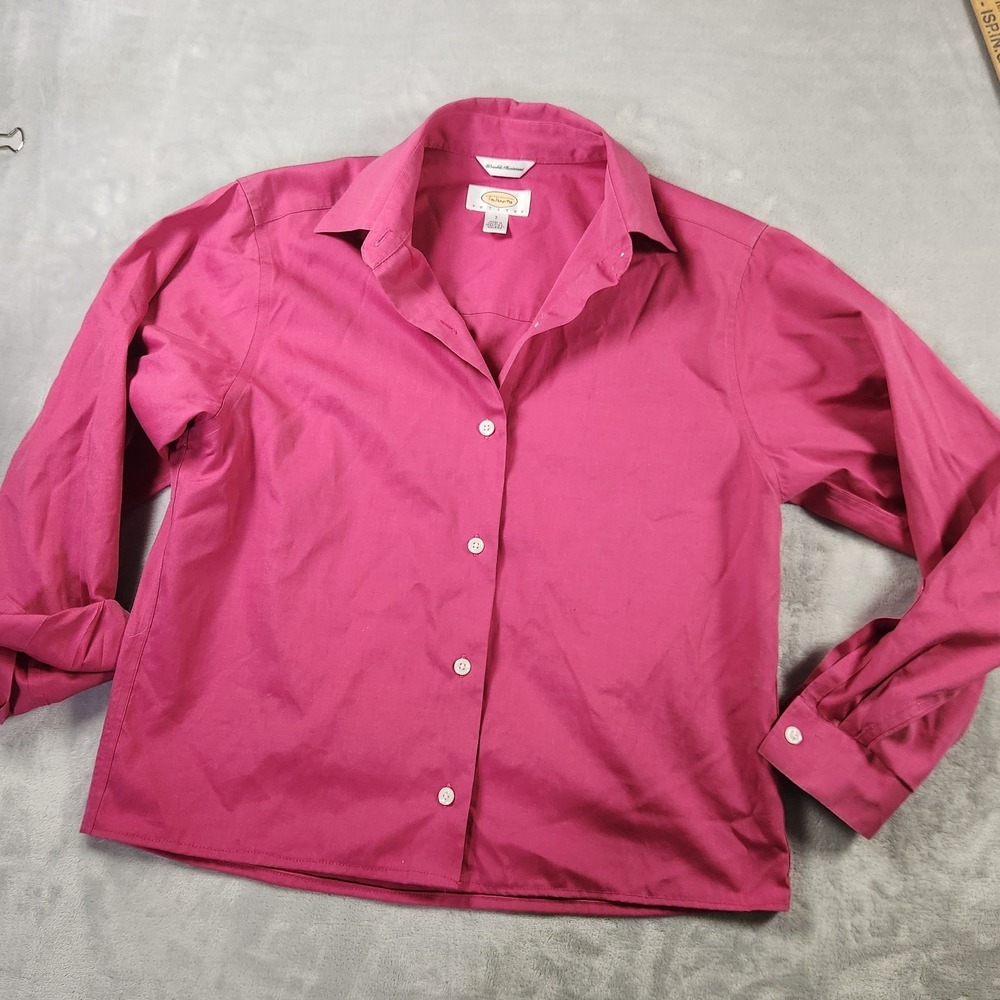 Talbots Button Down Shirt Womens Size 2 Wrinkle Resist Pink Long Sleeve Blouse